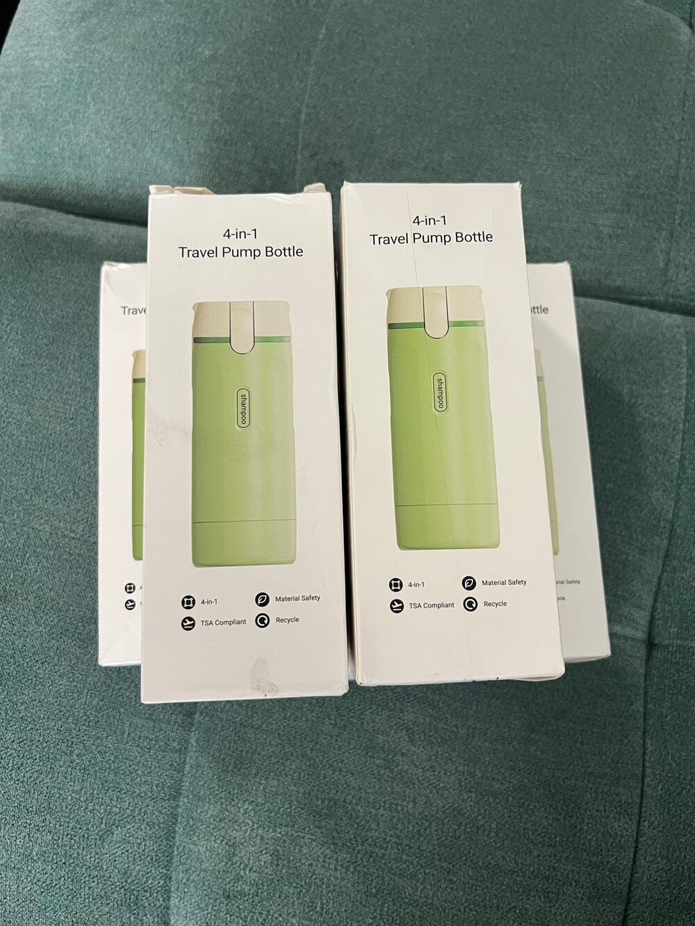 Lot of 5 New 4-in-1 Travel Pump Bottles-Toiletry Packing Hack-TSA Compliant.